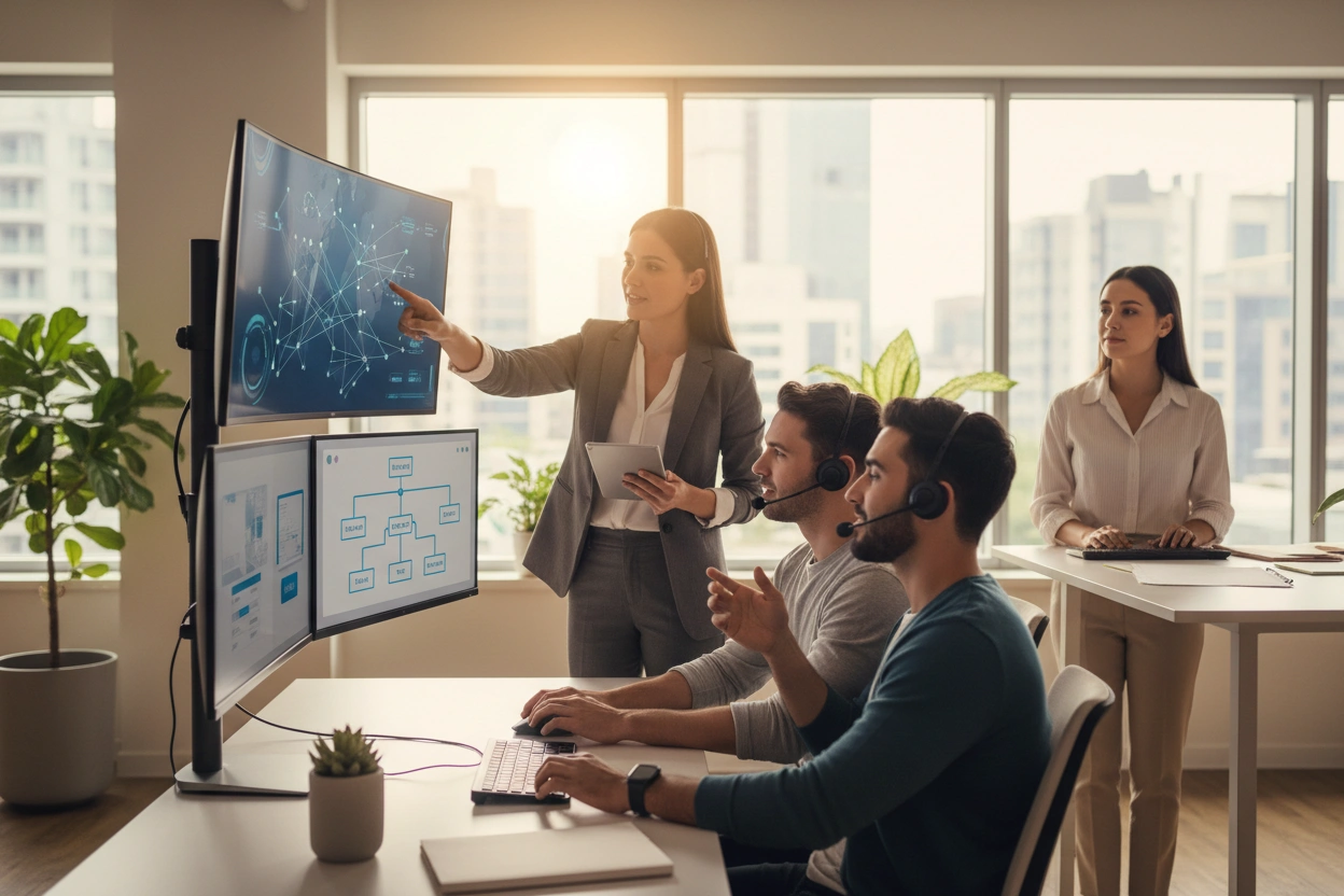 Professional image illustrating The Role of Technology in Customer Messaging