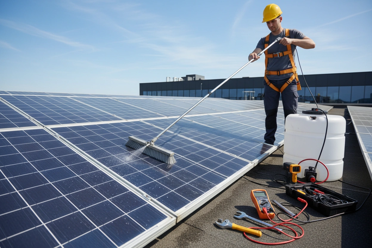 Professional image illustrating Essential Tools for Solar Maintenance