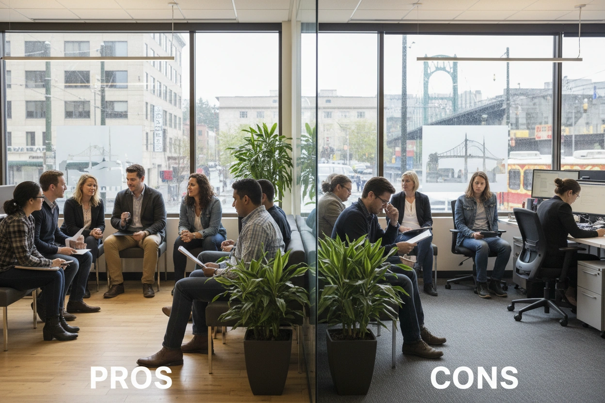 Professional image illustrating Pros and Cons of Temporary Staffing