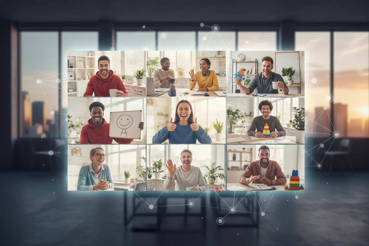 Professional image illustrating Top 10 Effective Team Building Exercises for Remote Teams