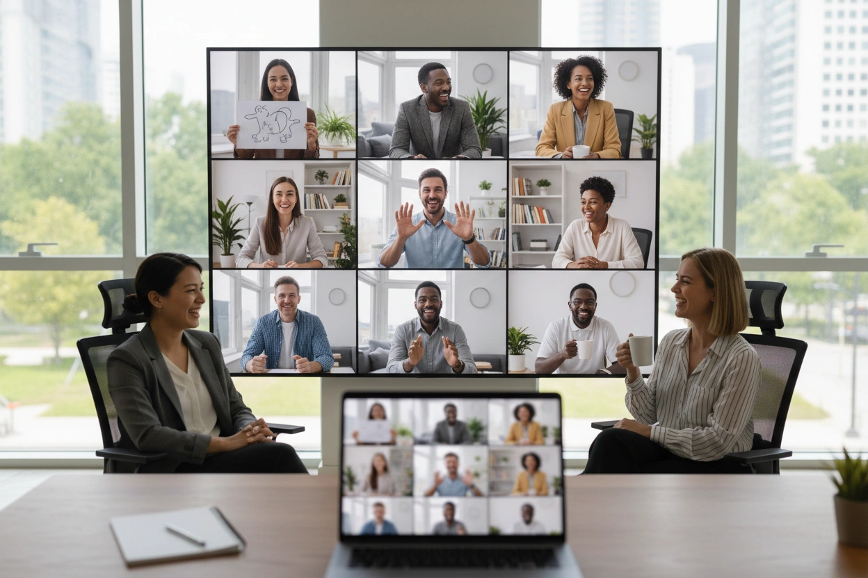 Professional image illustrating Top 10 Effective Team Building Exercises for Remote Teams