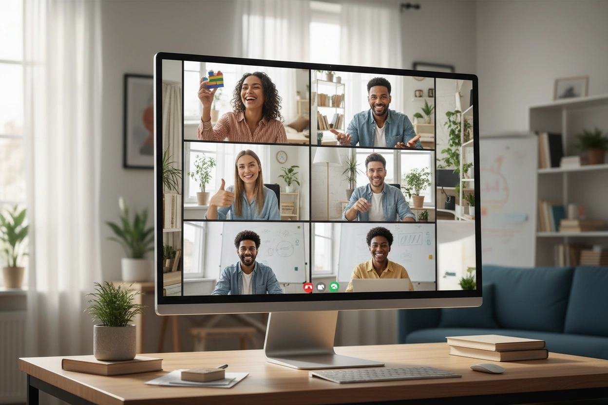 Professional image illustrating Top 10 Effective Team Building Exercises for Remote Teams