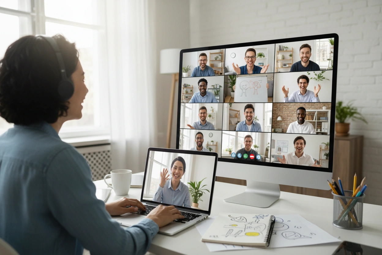 Professional image illustrating Top 10 Effective Team Building Exercises for Remote Teams