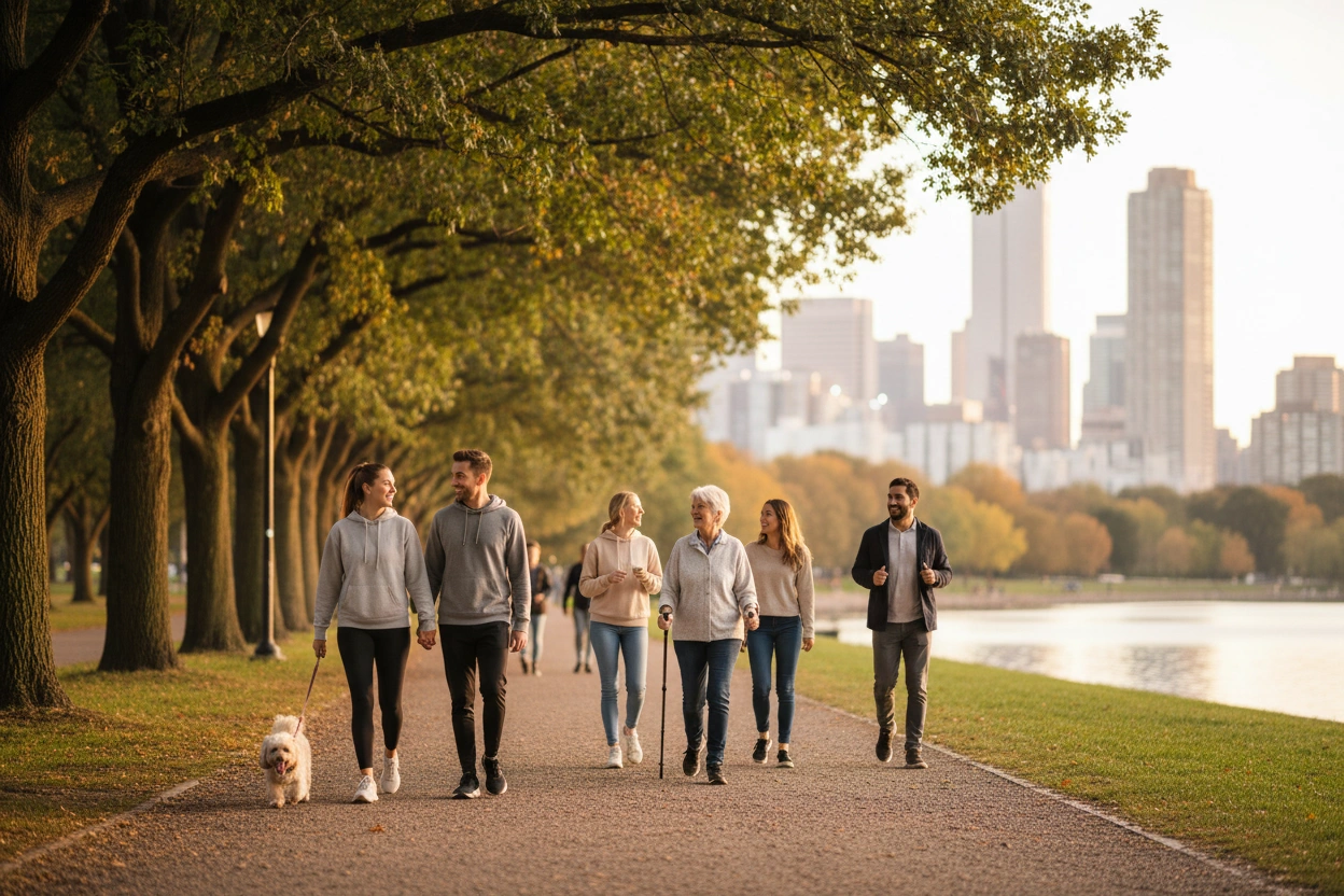 Professional image illustrating The Benefits of Walking