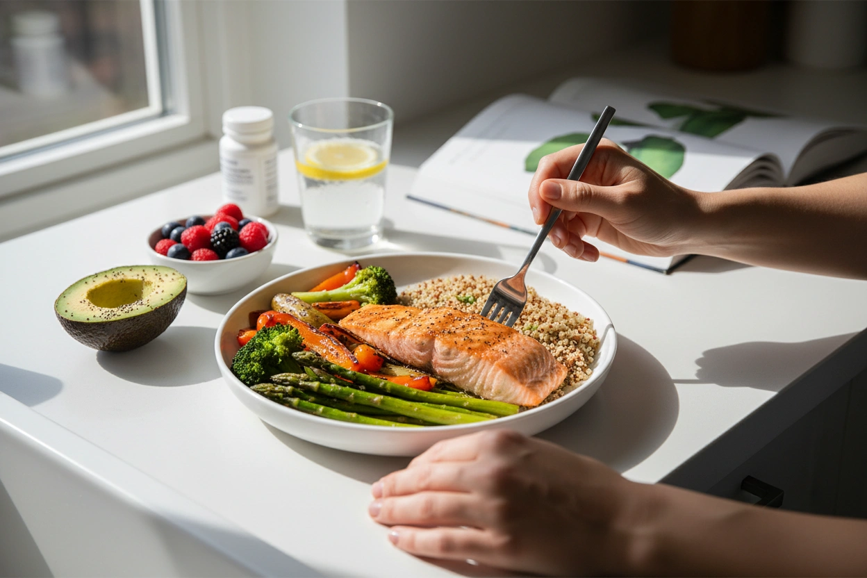 Professional image illustrating Diet and GLP-1 Medications