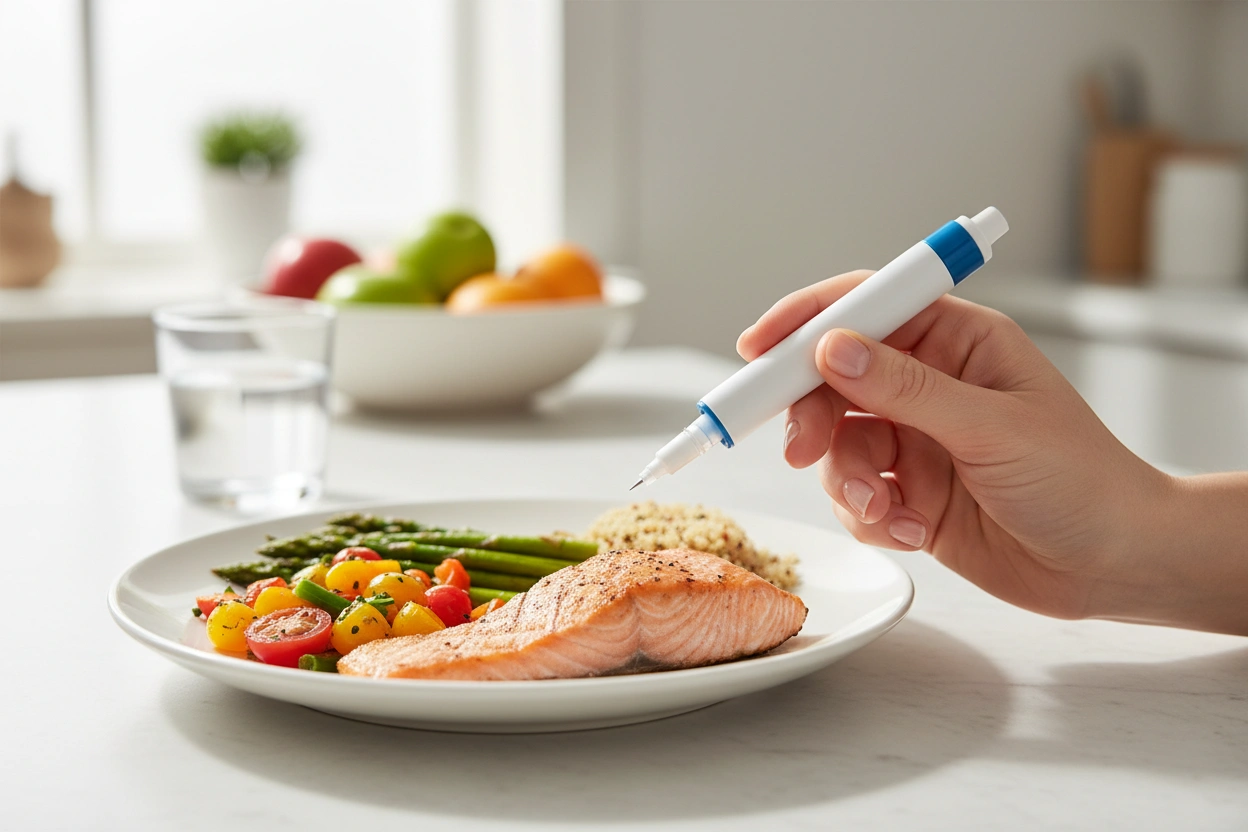 Professional image illustrating Diet and GLP-1 Medications