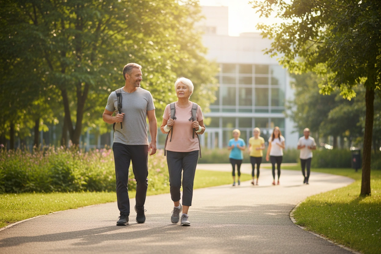 Professional image illustrating Easing Medication Side Effects Through Walking