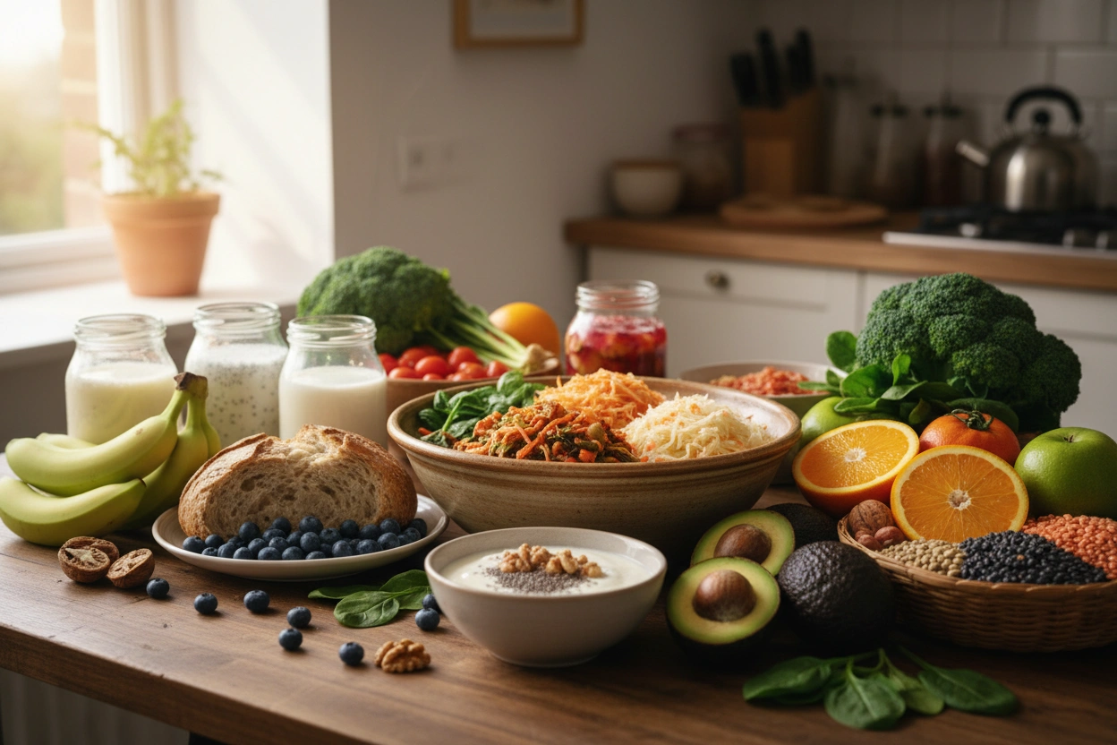 Professional image illustrating Gut-Friendly Foods for Digestive Health