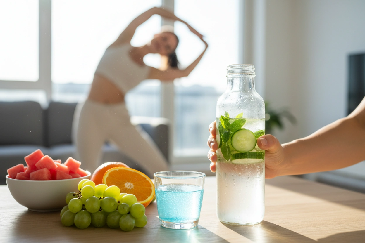 Professional image illustrating Hydration Hacks for GLP-1 Side Effects Relief