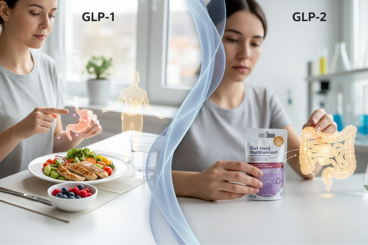 Professional image illustrating Key Differences Between GLP-1 and GLP-2