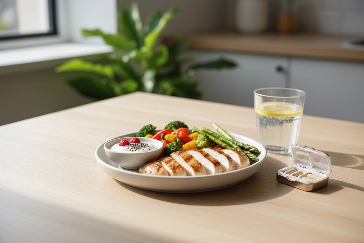 Professional image illustrating Managing Digestive Health While Increasing Protein