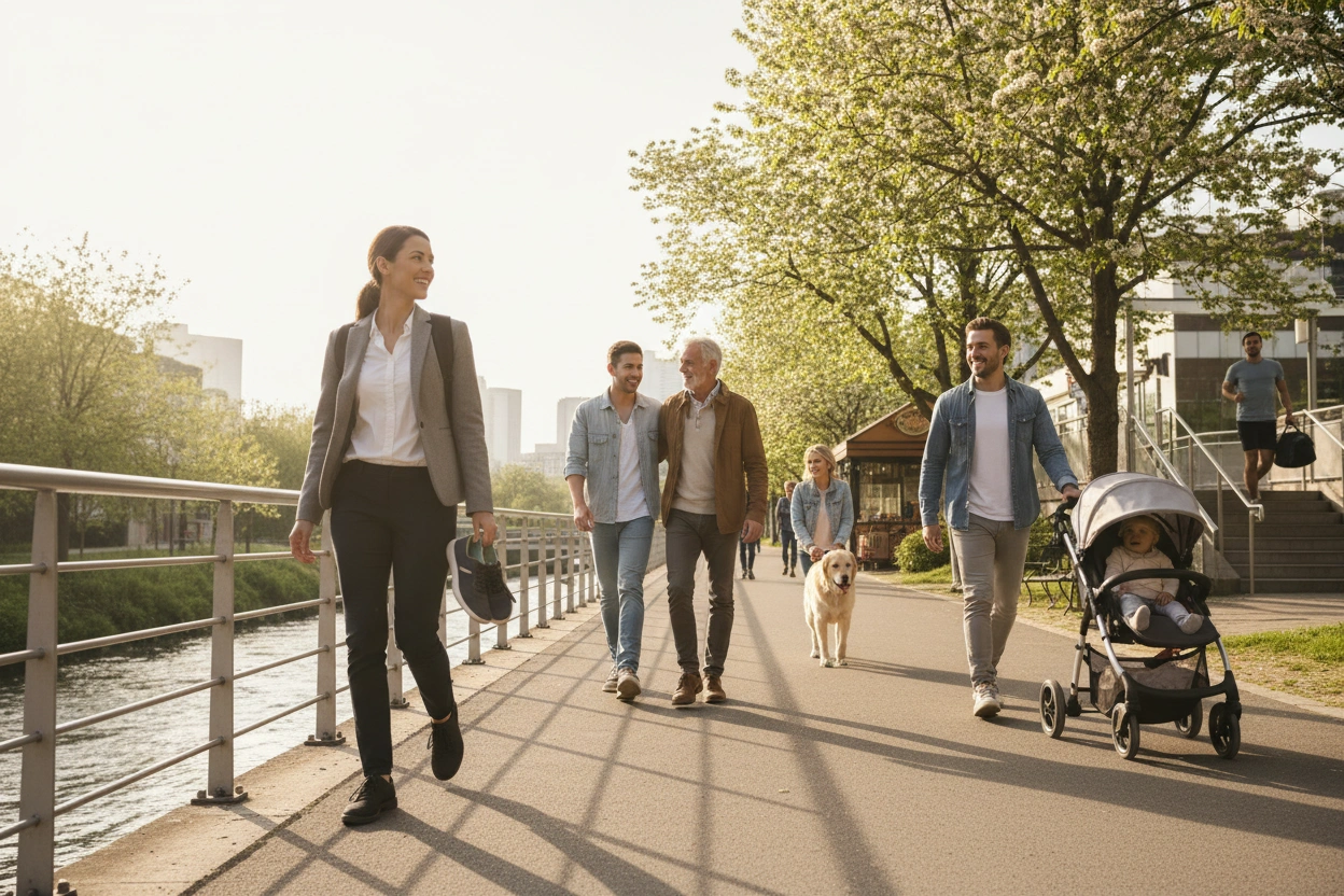 Professional image illustrating Practical Tips for Incorporating Walking into Your Daily Routine