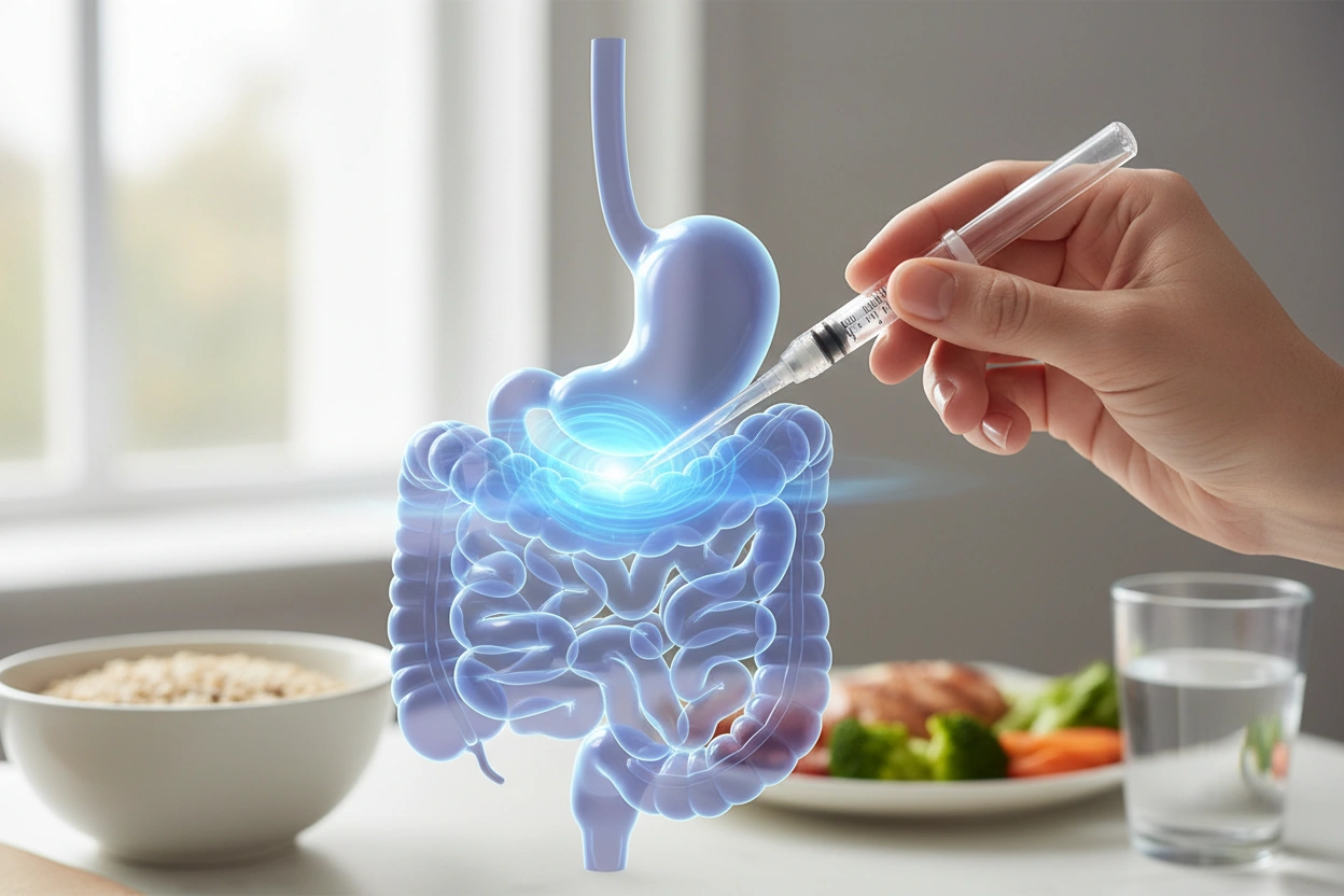 Professional image illustrating The Impact of GLP-1 Medications on Digestion