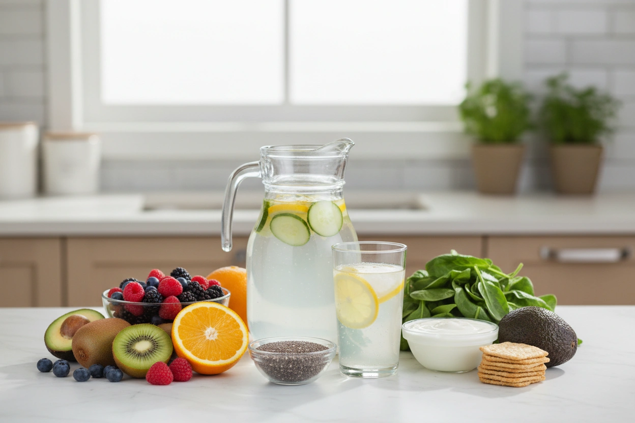 Professional image illustrating Top Dietary Tips to Alleviate Constipation from GLP-1 Drugs