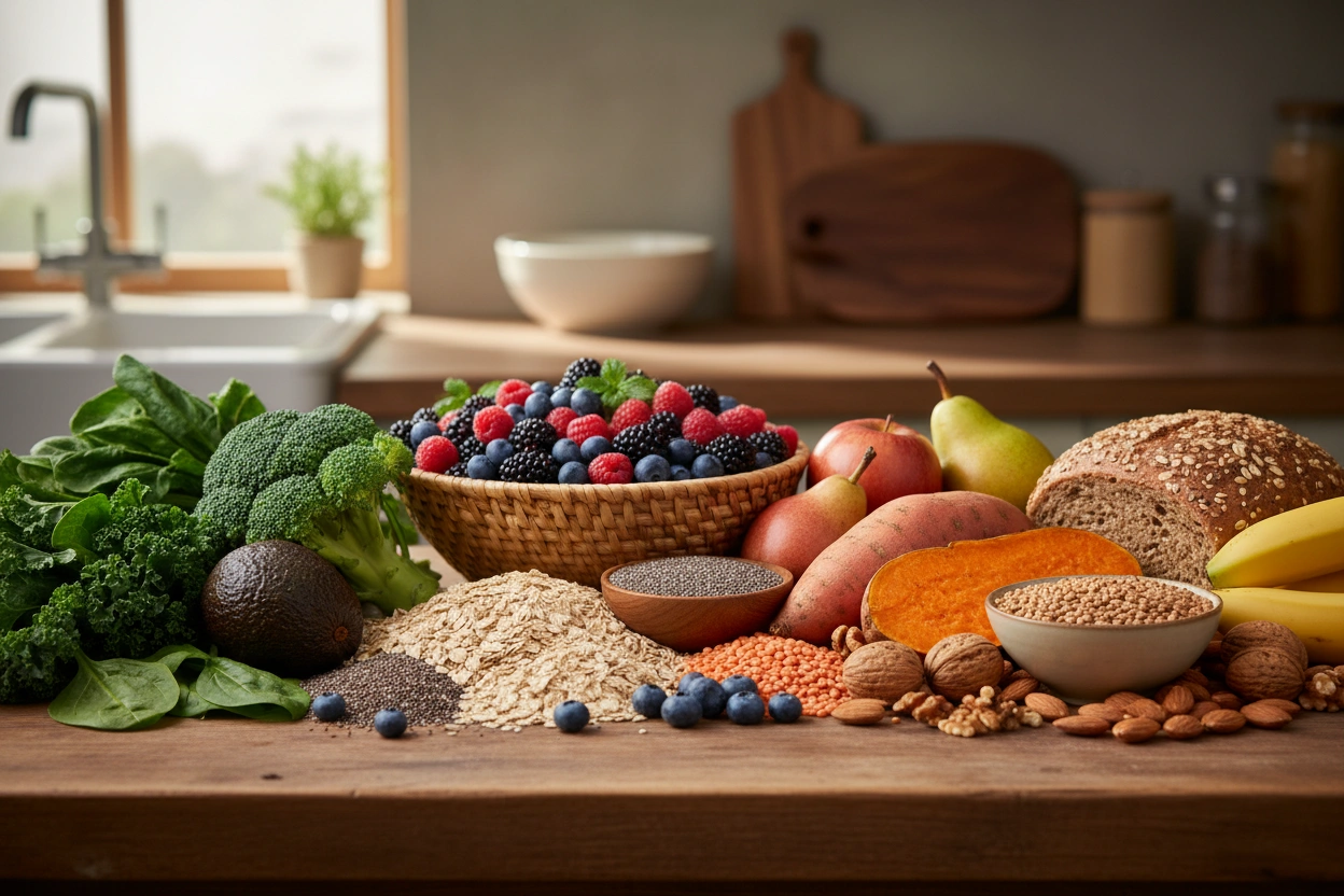 Professional image illustrating Top Fiber-Rich Foods for Digestive Health