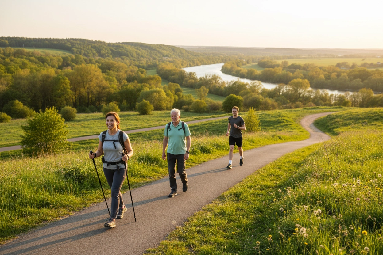 Professional image illustrating Walking Routines for Different Fitness Levels