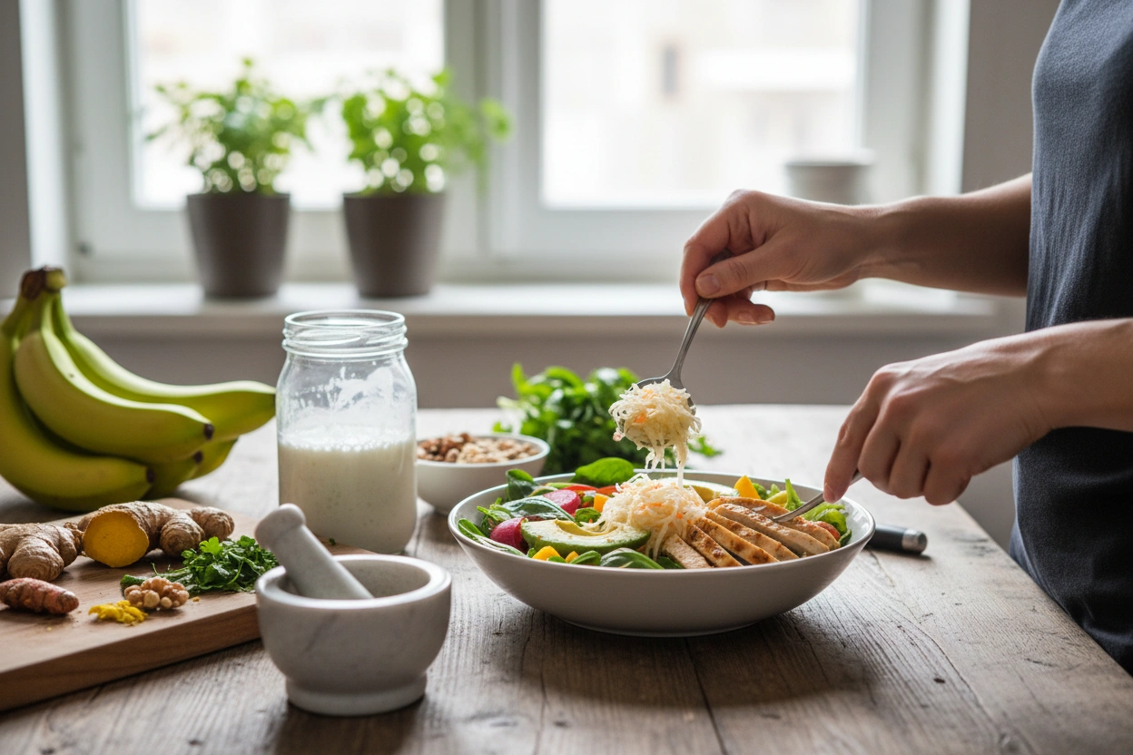Professional image illustrating Actionable Gut Health Tips for Weight Loss
