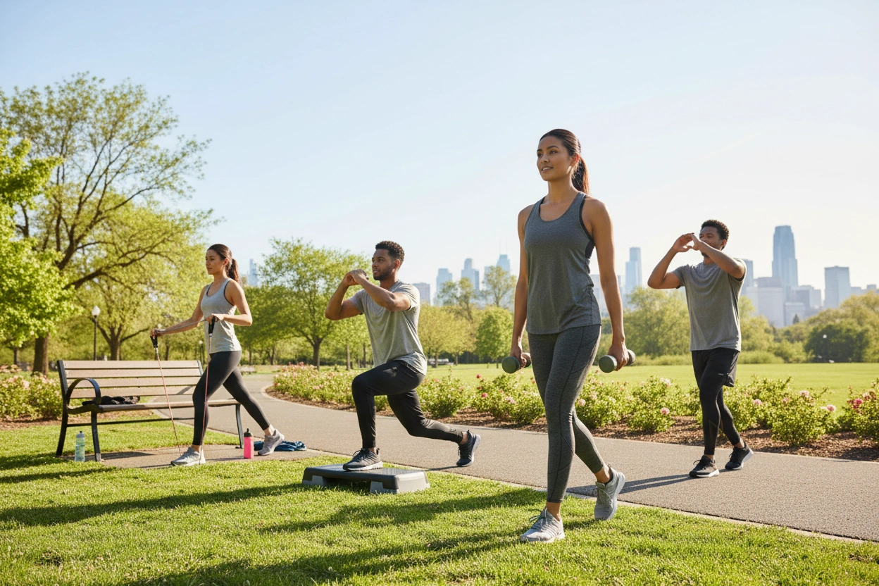 Professional image illustrating Combining Walking with Other Exercises