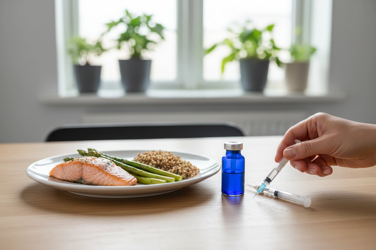 Professional image illustrating Diet and GLP-1 Medications