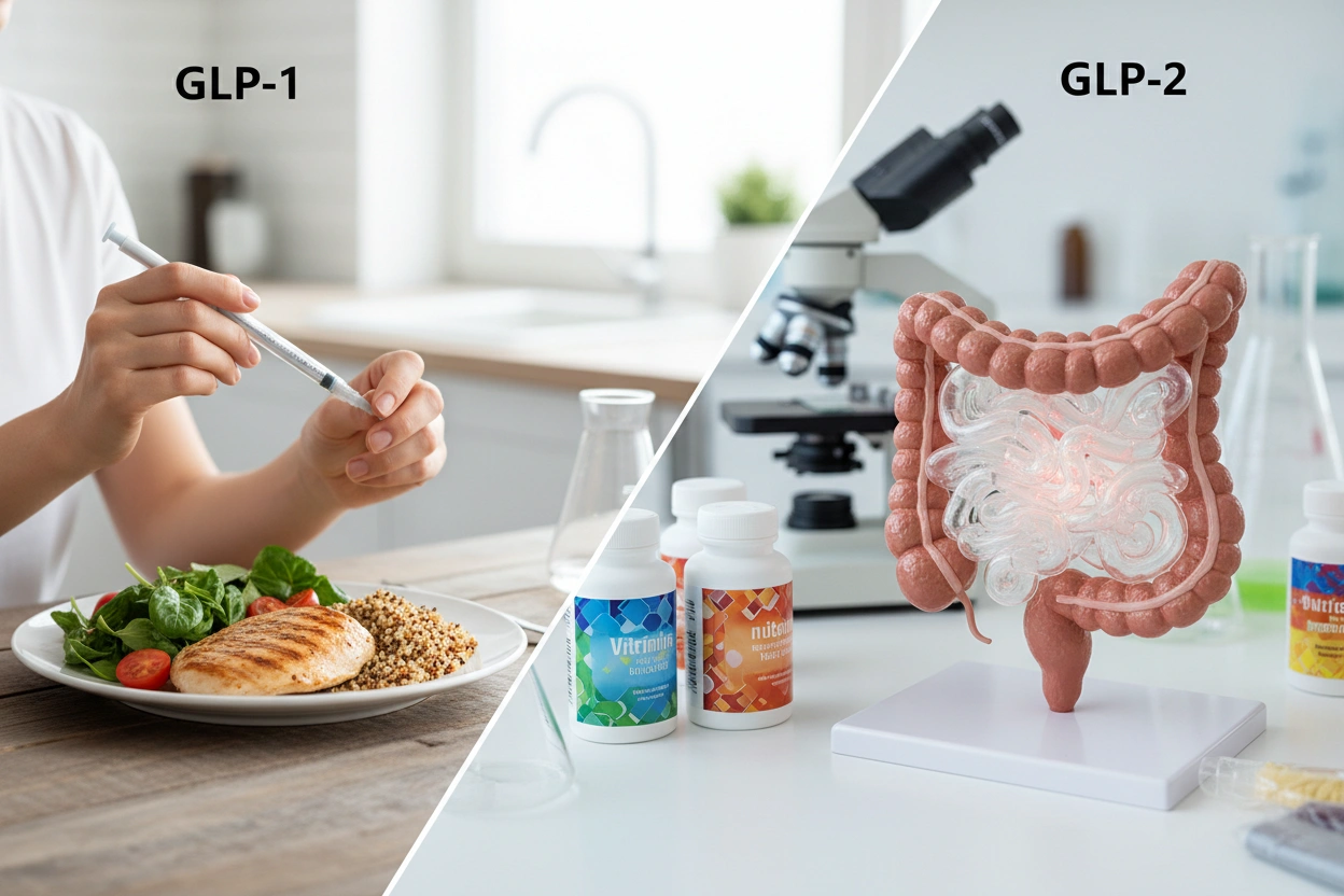 Professional image illustrating How GLP-1 and GLP-2 Affect Metabolism
