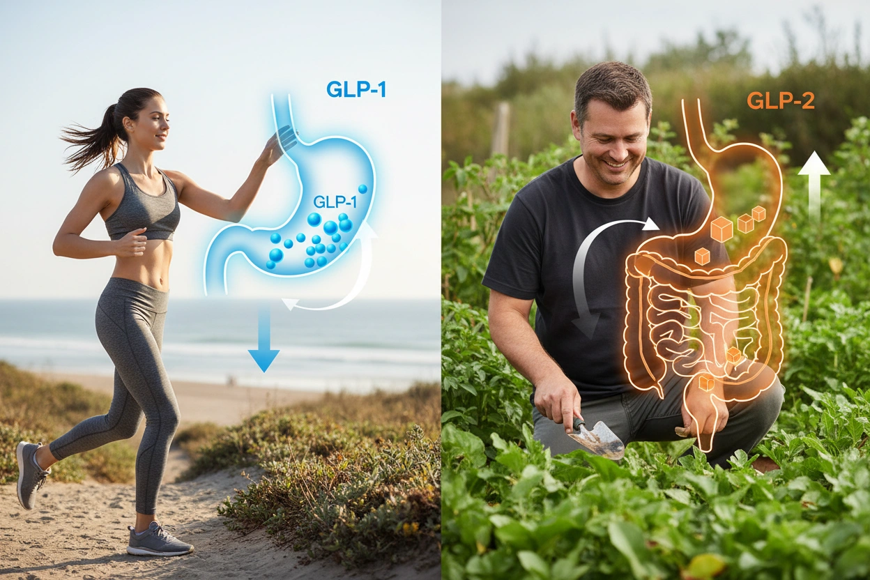 Professional image illustrating How GLP-1 and GLP-2 Affect Weight Loss and Metabolism