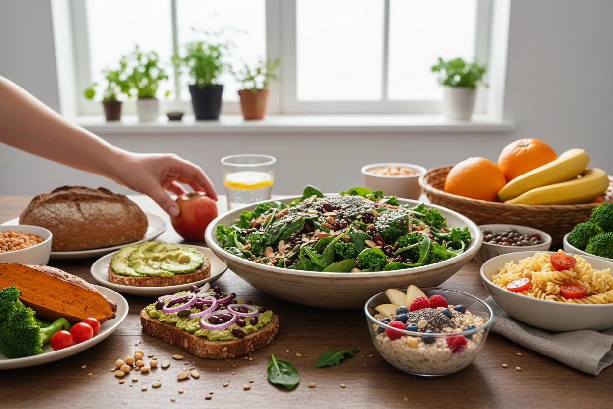 Professional image illustrating Practical Ways to Incorporate Fiber-Rich Foods Into Every Meal
