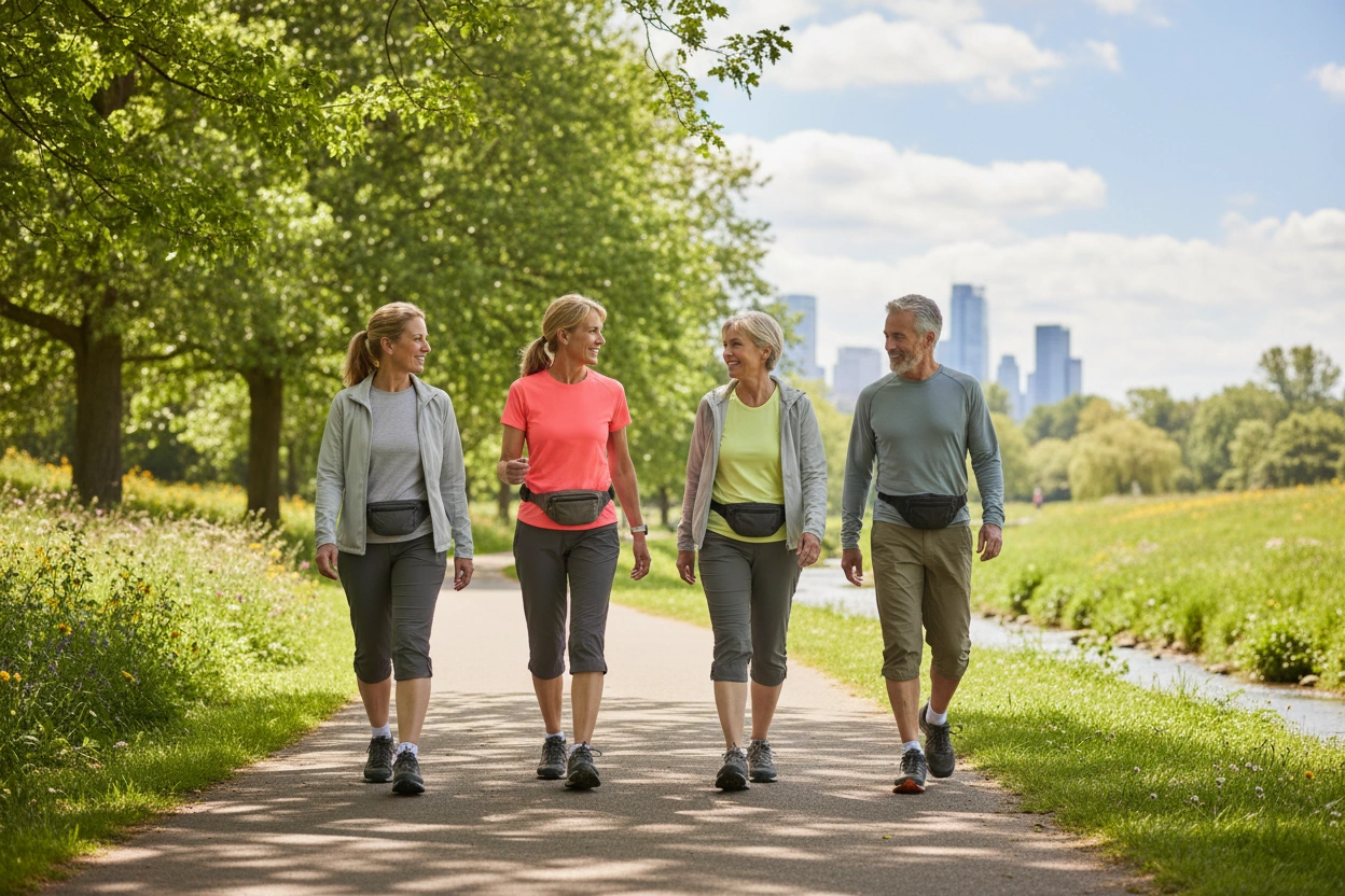 Professional image illustrating Top Walking Tips for Ozempic, Wegovy, and Mounjaro Users