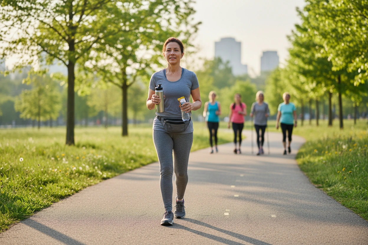Professional image illustrating Top Walking Tips for Ozempic, Wegovy, and Mounjaro Users