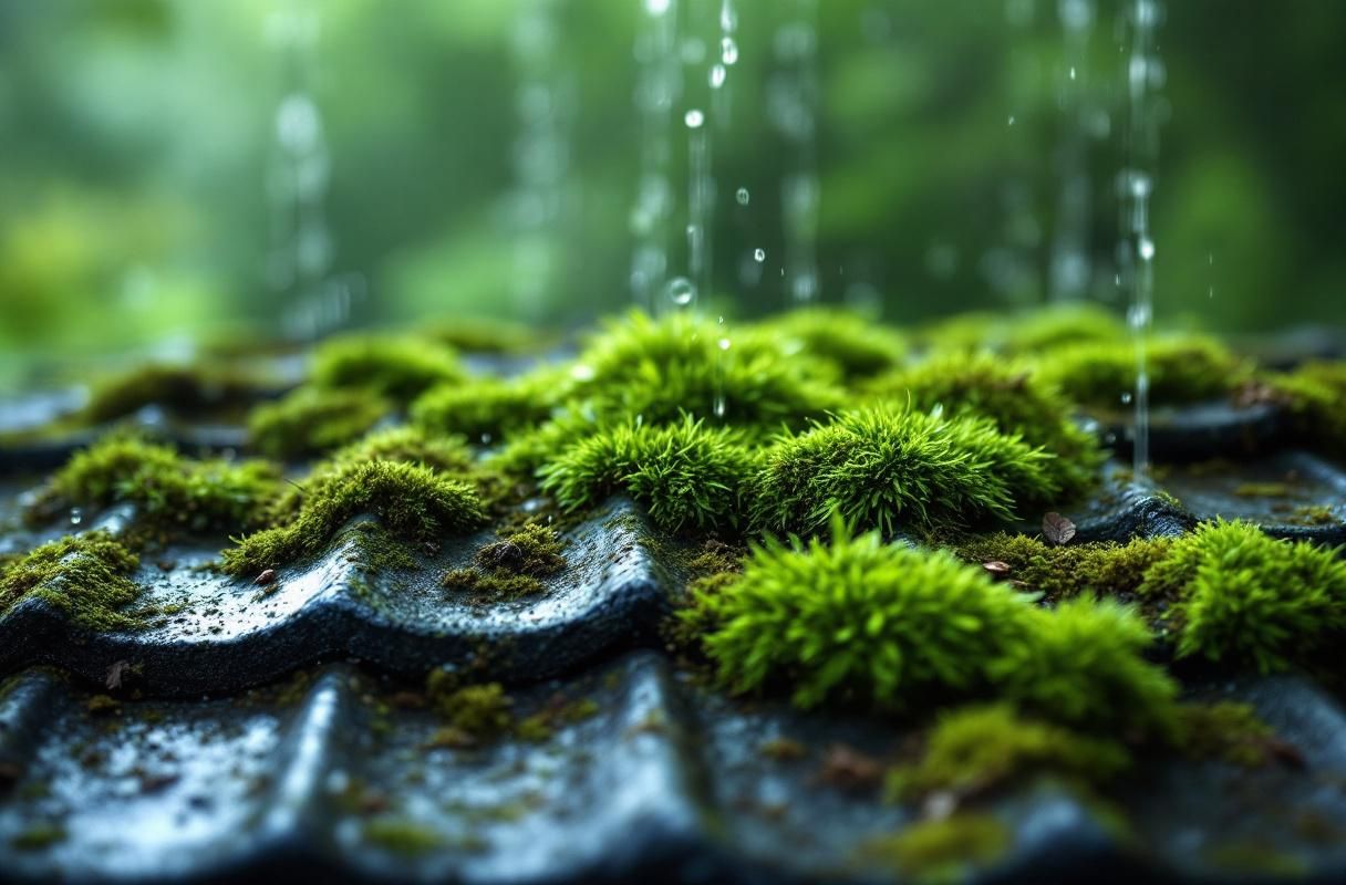 Professional image illustrating How Humid Climates Contribute to Roof Moss Growth